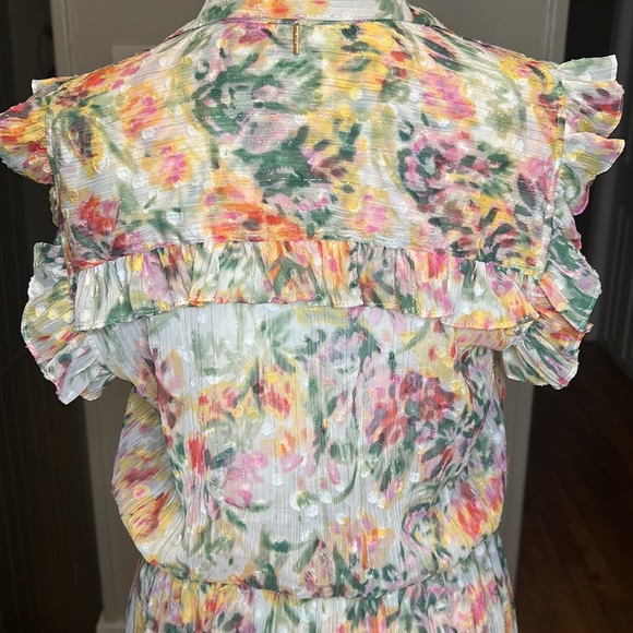 Misa Los Angeles Trina Floral Swiss Dot Sleeveless Maxi Dress New Size XS - Picture 10 of 14